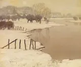Max Clarenbach, Niederrheinische Flußlandschaft im Winter