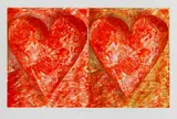 Jim Dine, Two red Hearts, 1993, Woodcut in colors