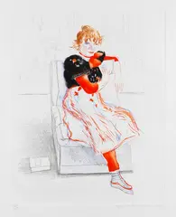 Celia Observing by David Hockney, 1976, Soft-ground etching, sold Dec 2011
