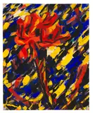 Rote Blüten in schlanker Trichtervase by Christian Rohlfs, 1935, Tempera, sold Dec 2011