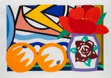 Tom Wesselmann, Still life with Lichtenstein and two oranges, 1993, Silkscreen in colors