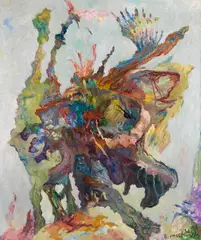 Profile - ein Unhold by Bernard Schultze, 1996, Oil on canvas, sold Dec 2011