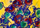 Blüten auf gelbem Grund by Christian Rohlfs, 1935, Gouache, sold Dec 2011