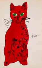 Red Sam sitting by Andy Warhol, 1954, Offset lithograph, sold Dec 2011