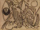 Wilhelm Morgner, Astrale Landschaft IV, 1913, Charcoal drawing