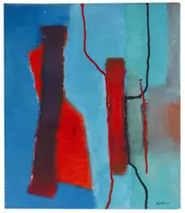 Fritz Winter, Rot vor Blau, 1966, Oil on canvas