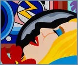 Tom Wesselmann, Bedroom face with Lichtenstein, 1994, Silkscreen in colors
