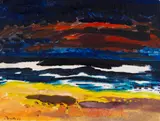 Siegward Sprotte, Dunkle See, 1963, Oil on canvas