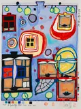 Das Fensterrecht by Friedensreich Hundertwasser, 1986, Woodcut in colors, sold Oct 2011