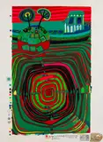 La Barca - Regentag by Friedensreich Hundertwasser, 1969, Silkscreen in colors, sold Oct 2011