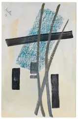 Linear-flächige Struktur by Adolf Luther, 1957, Mixed media, sold Oct 2011