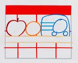Tom Wesselmann, Still life with apple, orange and radio, 1991, Silkscreen in colors