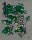 69/Ap 6 by Rolf Cavael, 1969, Oil on panel, sold Oct 2011