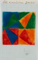 Max Bill, Komposition mit Dreiecken, 1968, Colored pencil drawing