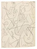 Ernst Wilhelm Nay, Vorstudie zum Ölbild "Albaran", 1951, Pencil drawing