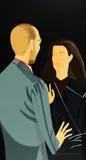 Alex Katz, Francesco and Alba Clemente, 1995, Silkscreen in colors