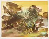 Ohne Titel (Paysage en Été) by Zao Wou-ki, 1974, Etching and aquatint in colors, sold Oct 2011