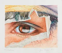 Fritz Köthe, Zwei Augen, 1983, Watercolor