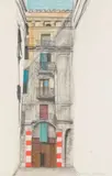 Carl Kuntz, 2 Blätter: Cuenca. Barcelona, 1966, Colored chalk