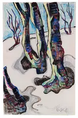 Karl Schmidt-Rottluff, Winterwald, 1940, Gouache