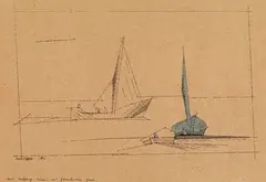 Lyonel Feininger, Segelboote, 1931, Pen and India ink drawing