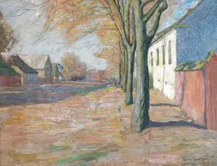 Theo von Brockhusen, Straße mit Bäumen, 1905, Oil on canvas