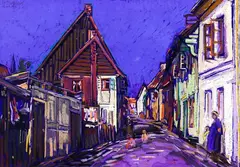Dorfstraße by Peter August Böckstiegel, 1942, Pastel, sold Oct 2011