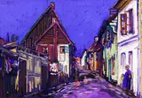 Peter August Böckstiegel, Dorfstraße, 1942, Pastel