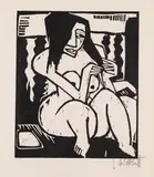 Frau mit aufgelöstem Haar by Karl Schmidt-Rottluff, 1913, Woodcut, sold Oct 2011