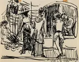 Straßenszene by Ernst Ludwig Kirchner, 1910, Pen and India ink drawing, sold Oct 2011