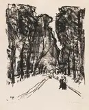 Allee am Abend by Ernst Ludwig Kirchner, 1908, Lithograph, sold Oct 2011