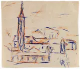 Collegio-Kirche in Ascona by Christian Rohlfs, 1927, Chalks, sold Oct 2011