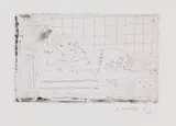 Figure allongée sur un lit d'acajou by Henri Matisse, 1929, Etching, sold Oct 2011