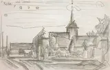 Lyonel Feininger, Skizzenblatt Robe, 1924, Pencil drawing