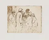Emil Nolde, Tischgesellschaft, 1906, Etching