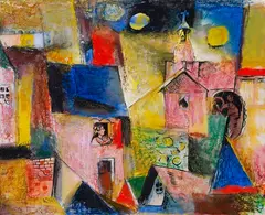 Paul Hartmann, Der freundliche Nachbar, 1921, Gouache