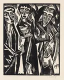 Die heiligen drei Könige by Karl Schmidt-Rottluff, 1917, Woodcut, sold Oct 2011