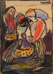 Rast by Adolf Hölzel, 1915, Colored pencil drawing, sold Oct 2011