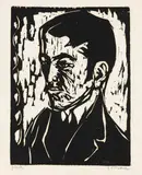 Porträt H. Kind by Ernst Ludwig Kirchner, 1907, Woodcut, sold Oct 2011