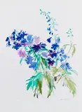 Delphinium by Oskar Kokoschka, 1964, Lithograph in colors, sold Oct 2011