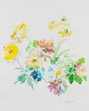 Herbstblumen by Oskar Kokoschka, 1968, Lithograph in colors, sold Oct 2011