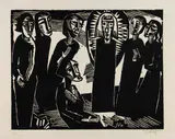 Christus (Kristus) unter den Frauen by Karl Schmidt-Rottluff, 1919, Woodcut, sold Oct 2011