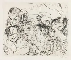 Gesellschaft 1915 by Max Beckmann, 1915, Drypoint, sold Oct 2011