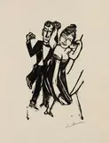 Max Beckmann, Kleines tanzendes Paar, 1923, Woodcut