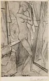 Erich Heckel, Mädchen vorm Spiegel, 1920, Drypoint