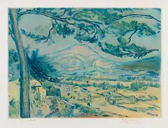 Paul Cézanne, La montagne Sainte-Victoire, 1924, Etching in colors