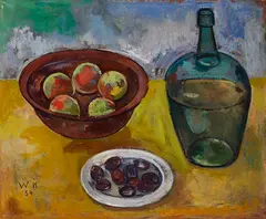 Karoline Wittmann, Stillleben mit Flasche, 1954, Oil on canvas