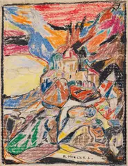 Ohne Titel by Adolf Hölzel, 1920, Colored pencil drawing, sold Oct 2011