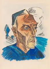 Männerkopf by Max Pechstein, 1923, Lithograph, sold Oct 2011