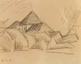 Lyonel Feininger, Dorfansicht, 1919, Pencil drawing